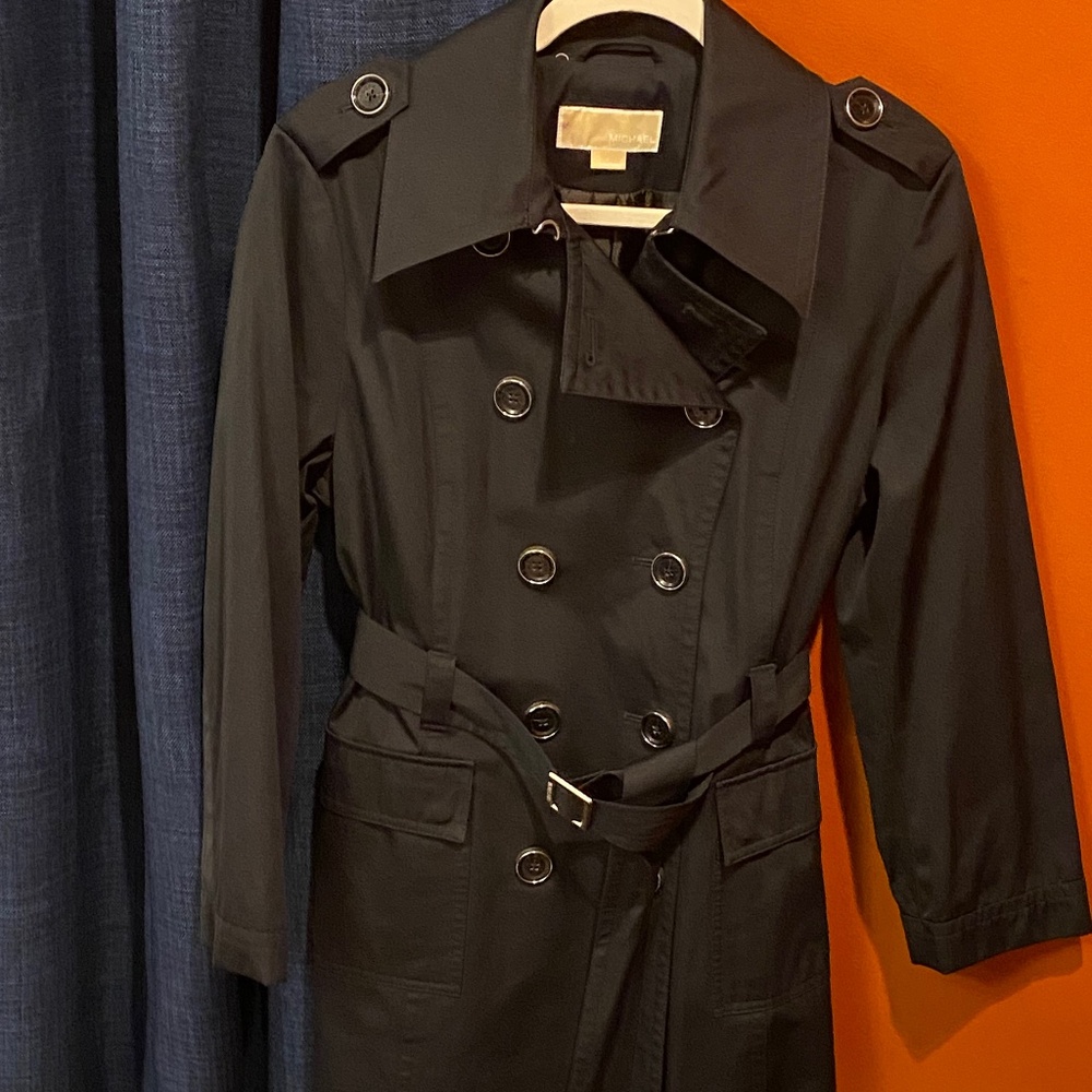 Michael Kors Navy Blue Trench Coal Large
